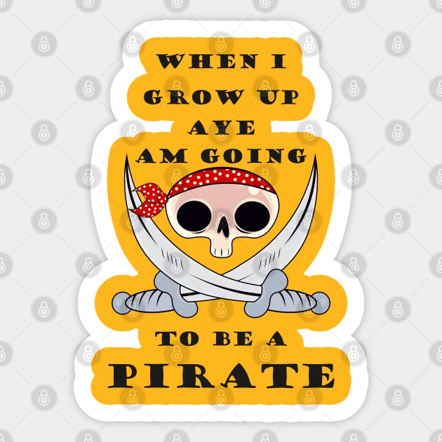 Funny pirate skull design Sticker by colouredwolfe11